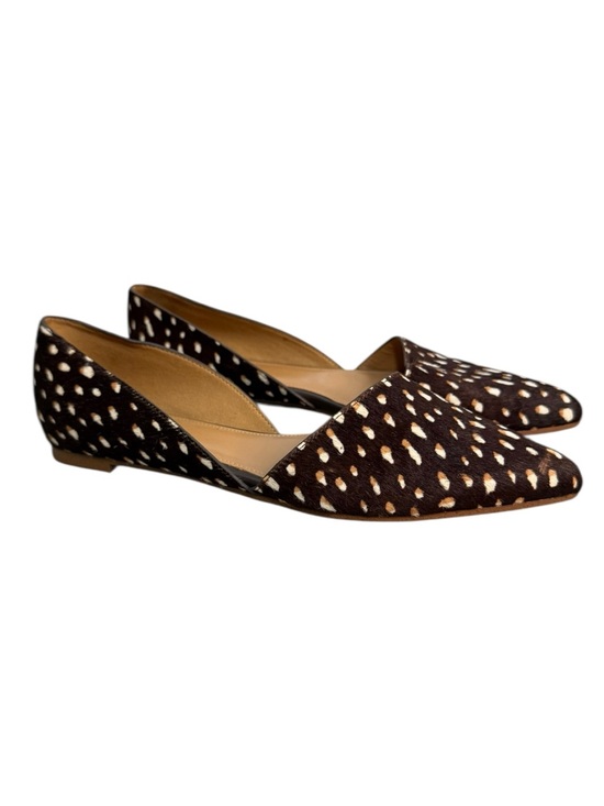 J. Crew Factory Shoes - J.Crew Calf Hair D’Orsay Flats Brown Spotted Animal Print Pointed Toe Size 7.5